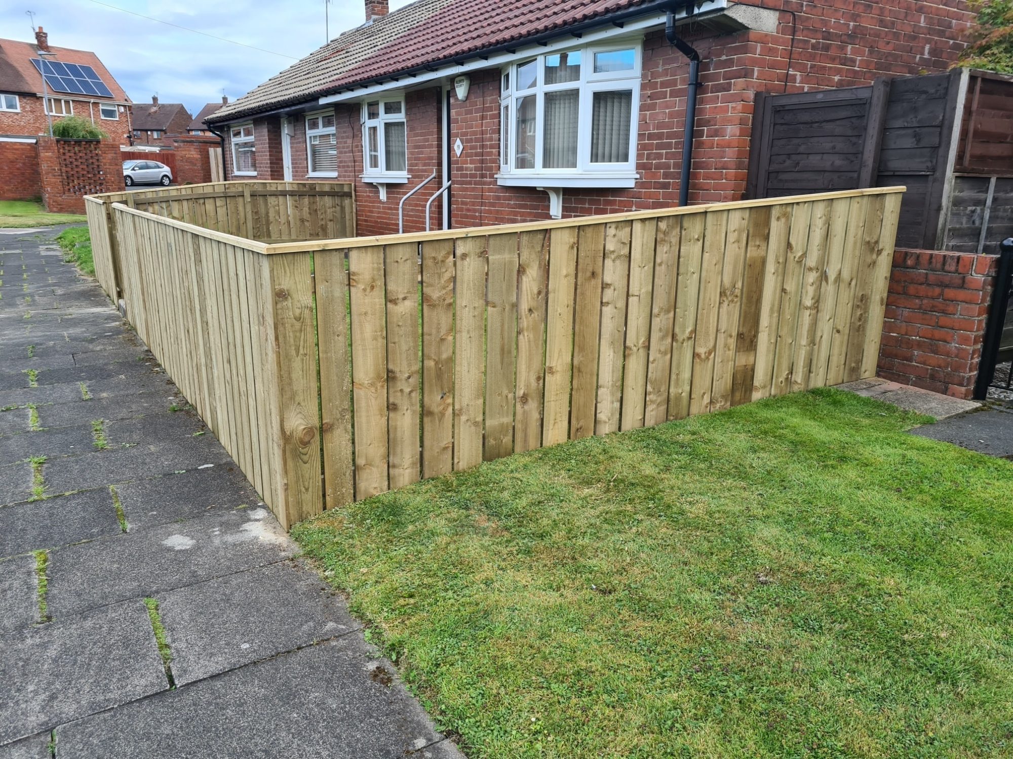 Decorative timber fence panels installed in Sunderland garden