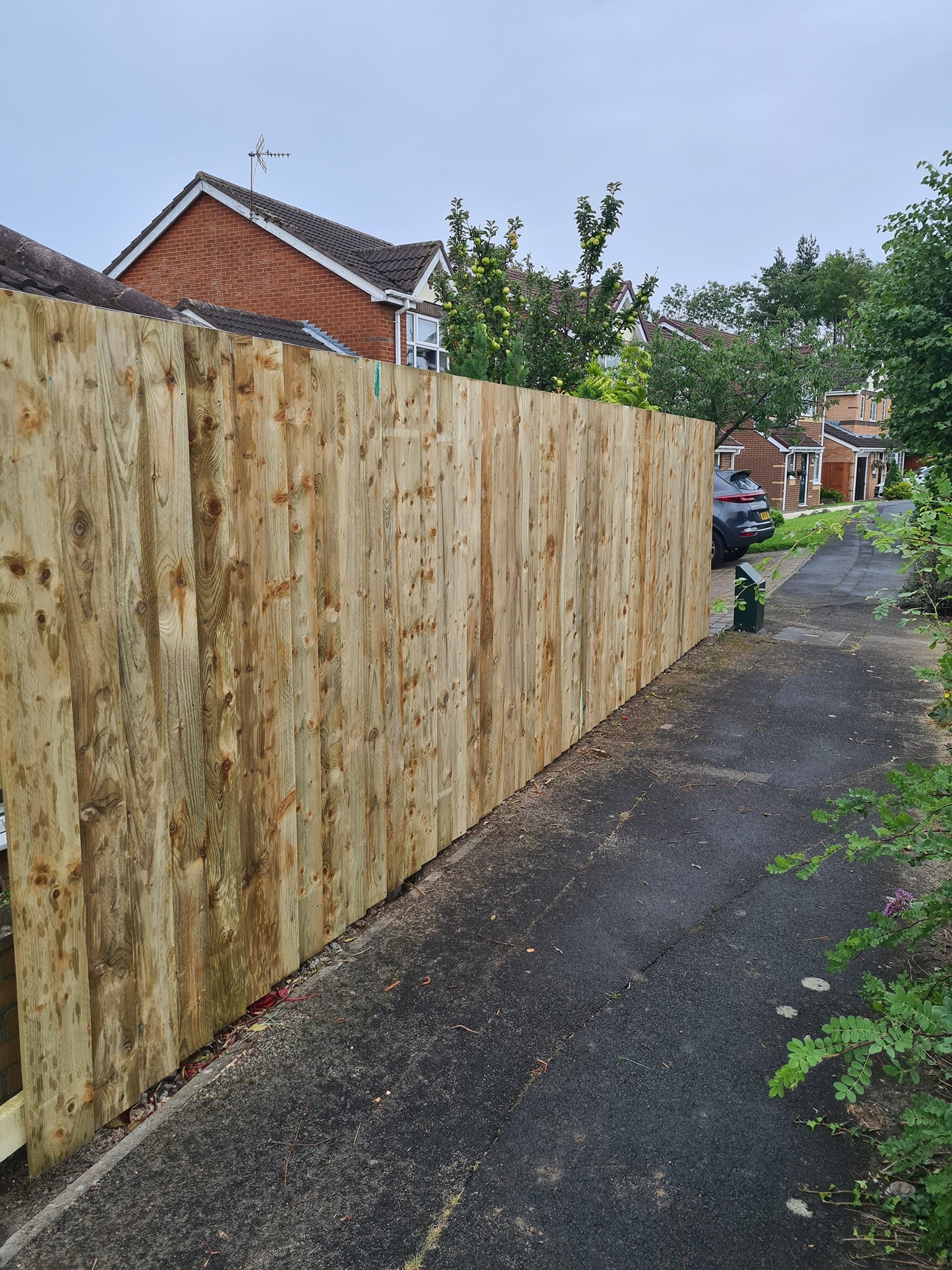 Domestic fencing project in Sunderland using durable timber and steel posts