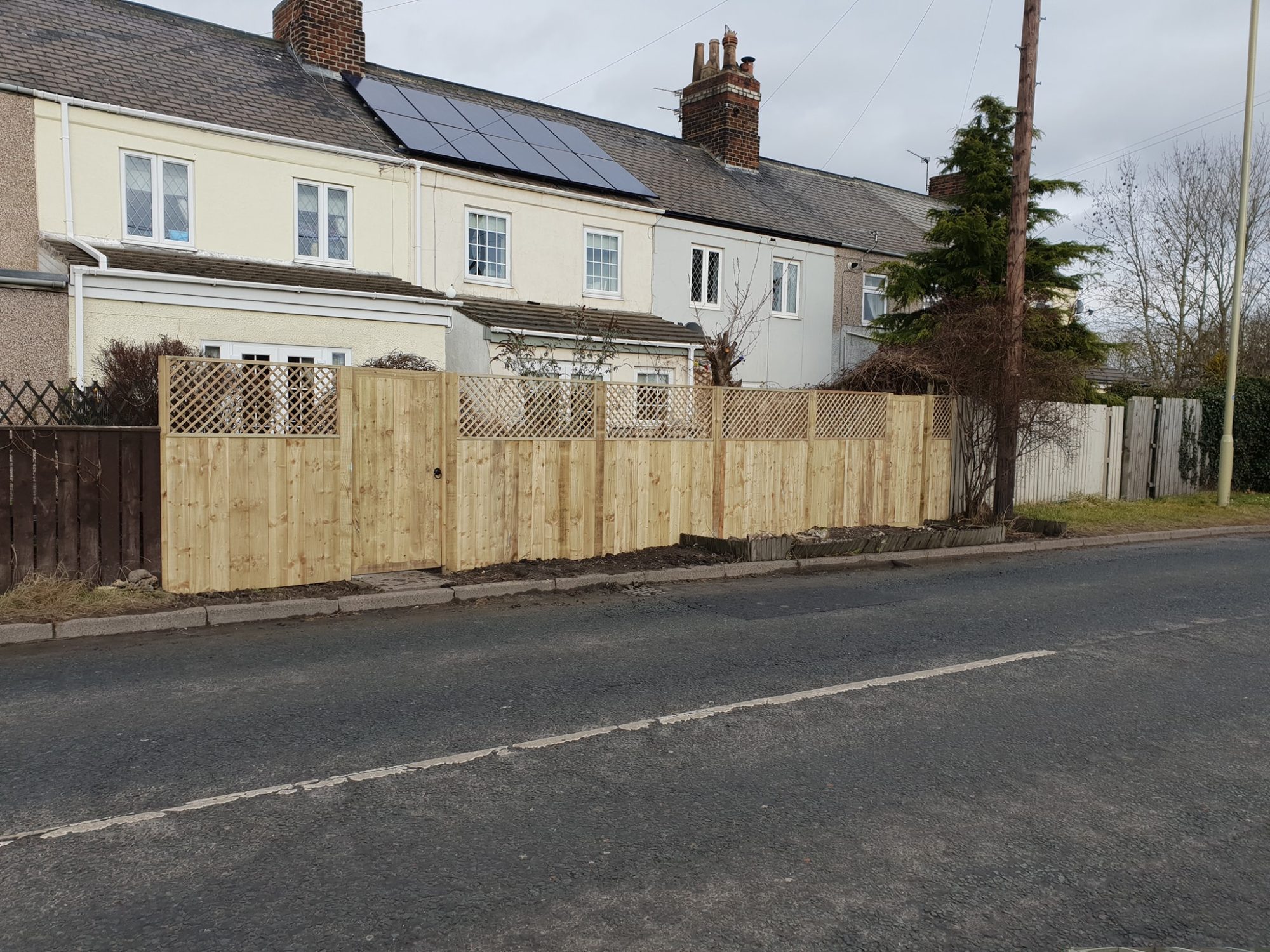 Modern fencing installation with galvanised steel posts in Sunderland